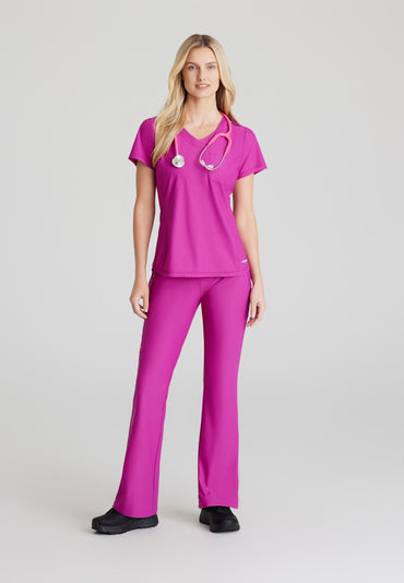 Flow Knit Top - Deep Magenta - Jen's Scrubs