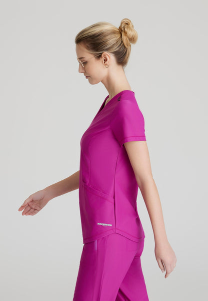 Serene Knit Top - Deep Magenta - Jen's Scrubs
