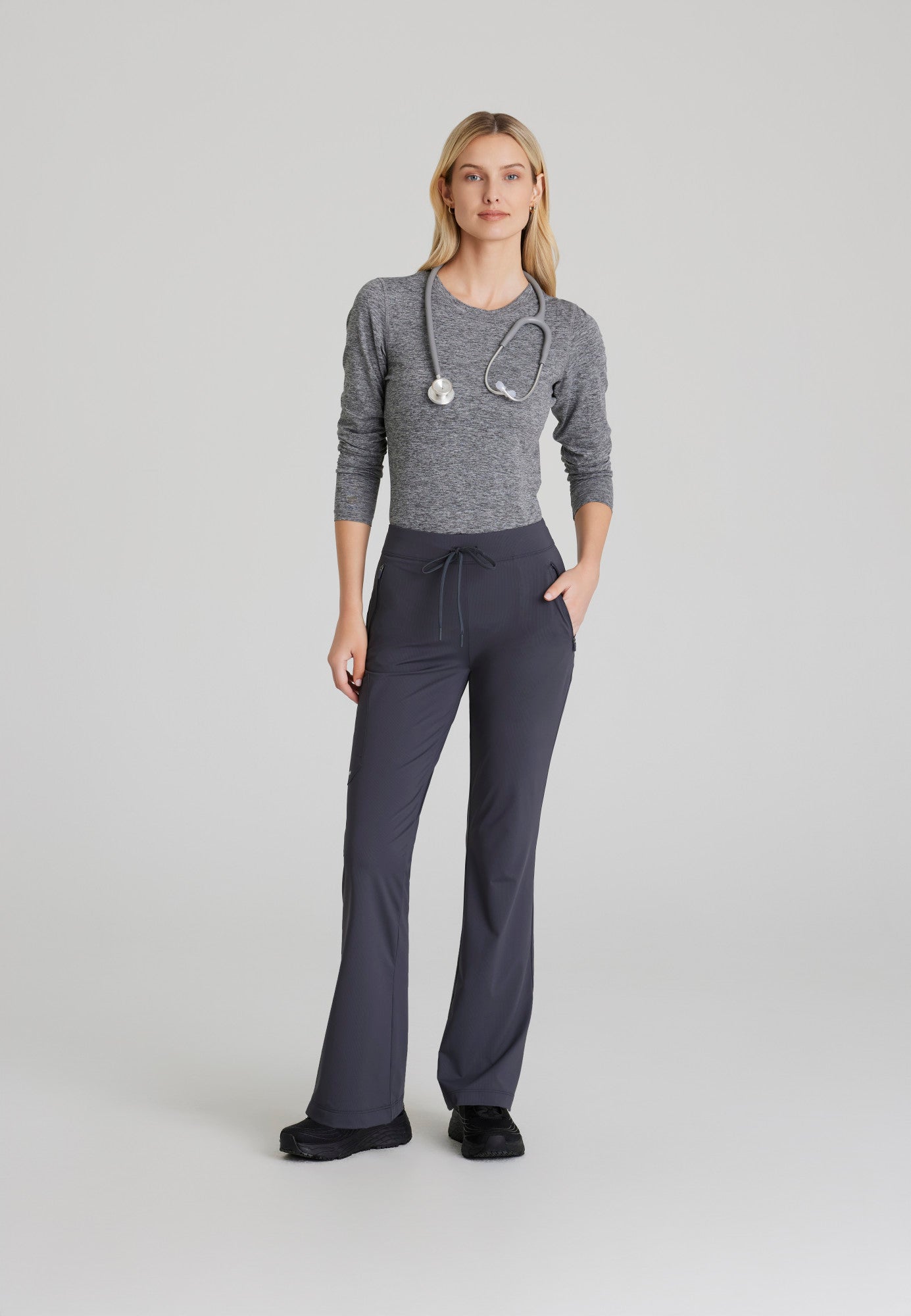 Glide Knit Flare Pant - Pewter - Jen's Scrubs
