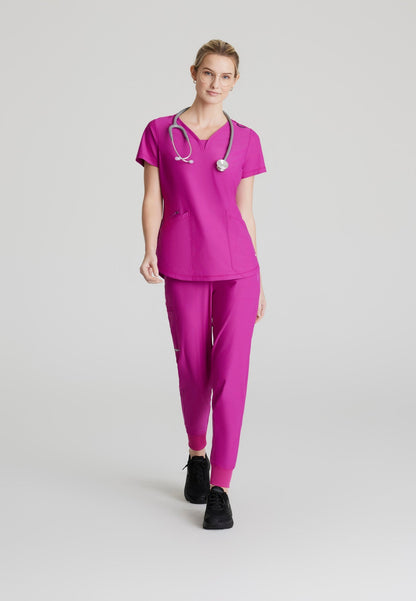 Serene Knit Top - Deep Magenta - Jen's Scrubs
